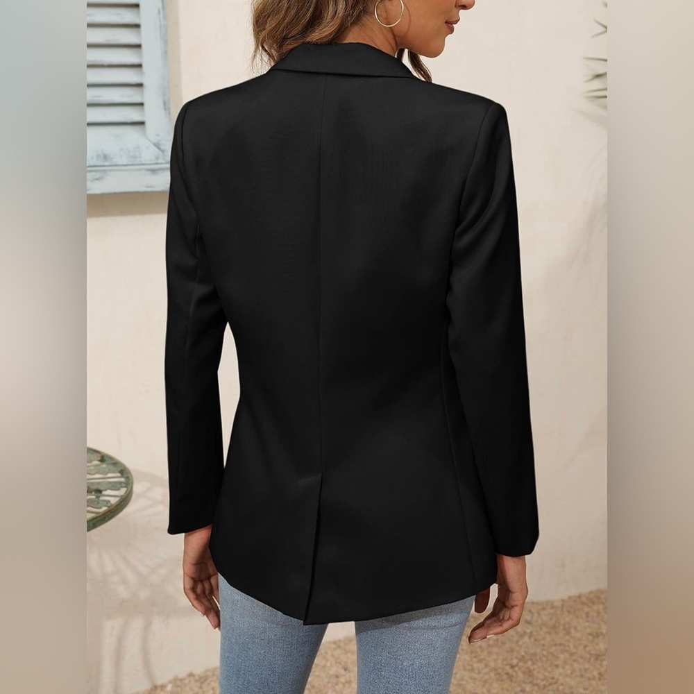 SMALL Womens Oversized Casual Blazers Open Front Long Sleeve Work Office Jacket - Picture 4 of 5